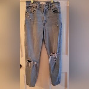 Abercrombie "The Mom" High Rise Distressed Jean - Size 2L